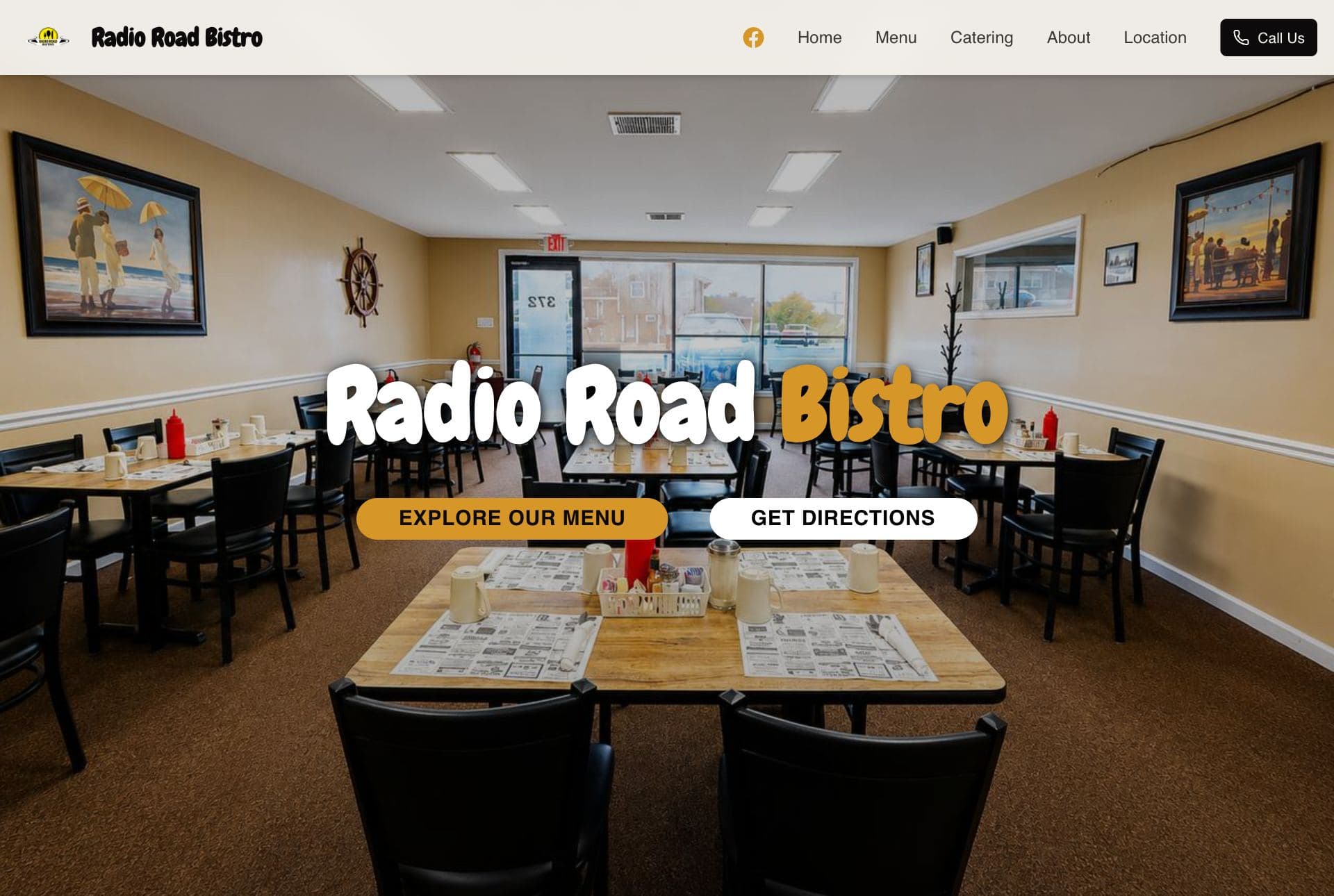 Radio Road Bistro website built by CJResults Web