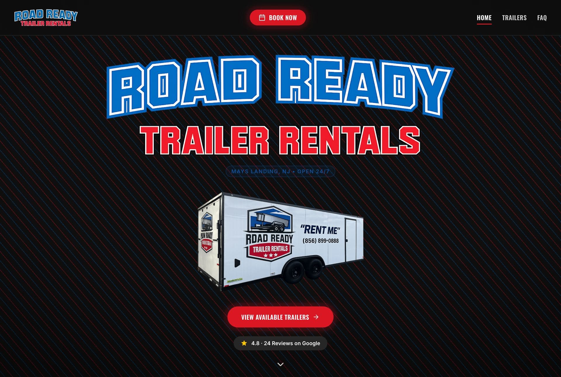 Road Ready Trailer Rentals website built by CJResults Web
