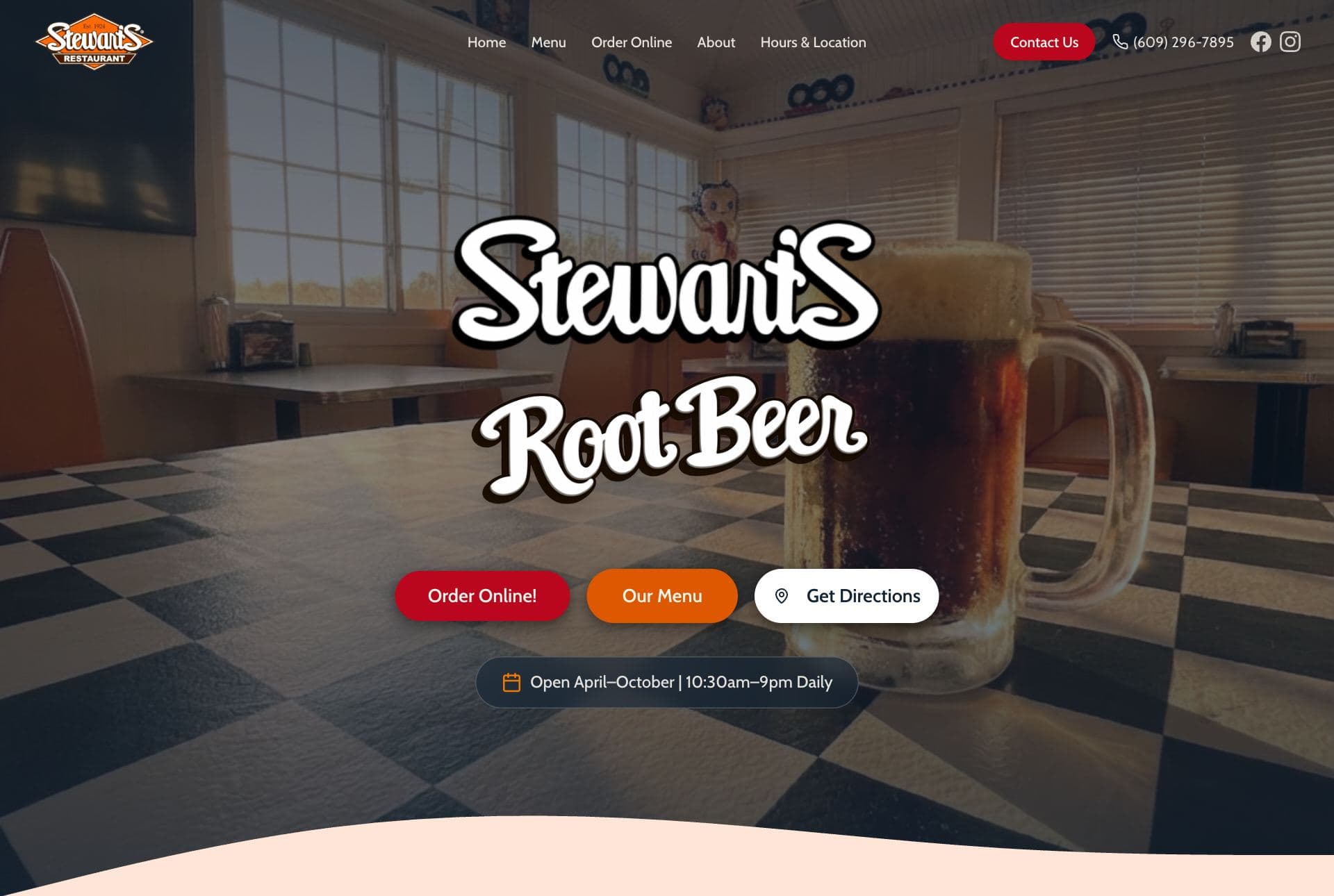 Stewart's Root Beer Tuckerton website built by CJResults Web